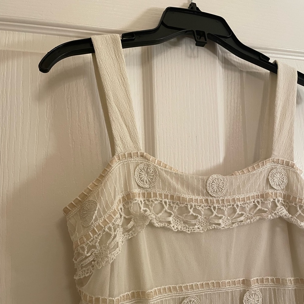 J. JILL Cream Lace Embroidered Tank Blouse - Picture 4 of 13